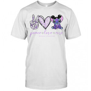 Peace Love Stitch Alzheimer Awareness T-Shirt